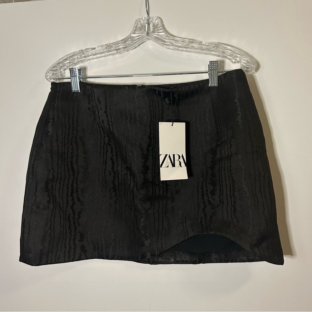 Black Zara asymmetrical mini skirt